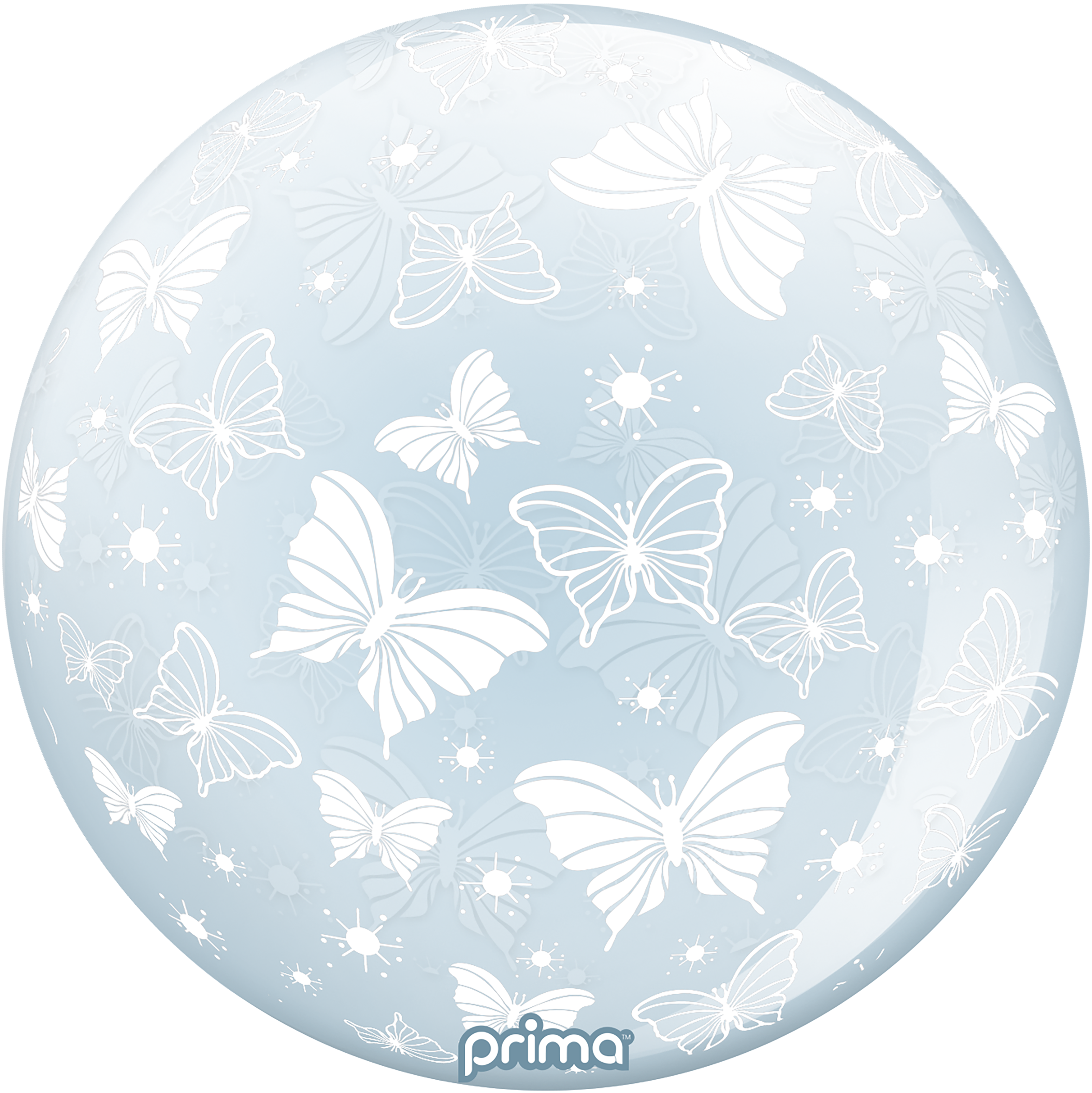 PRIMA 20” White Butterflies Sphere
